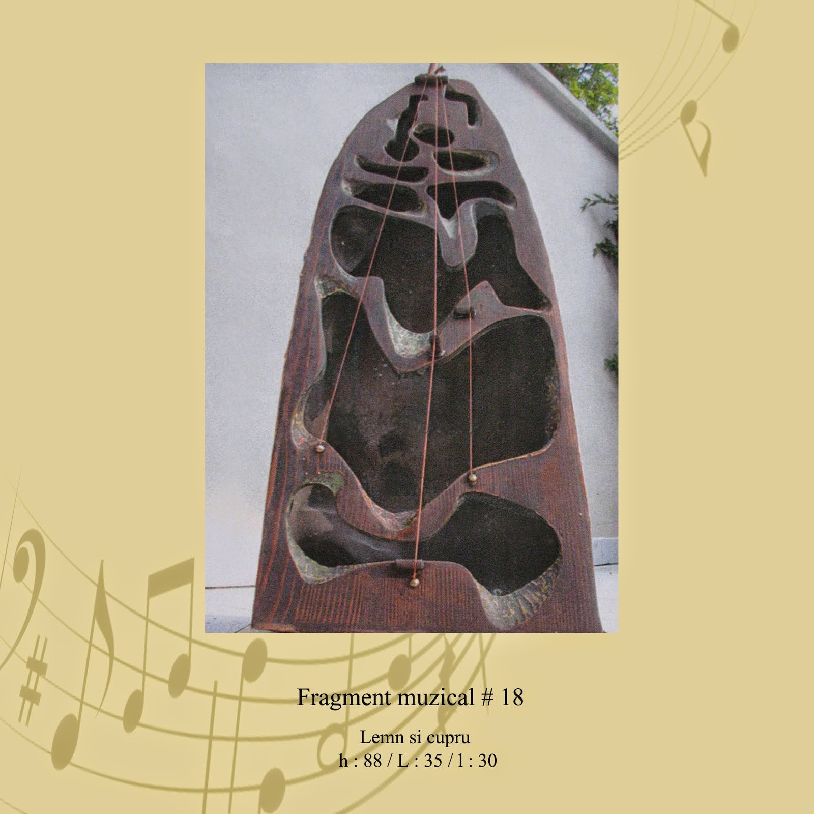 "Fragment muzical # 18 "- cupru si lemn. 88 / 35 / 30 cm.2006.