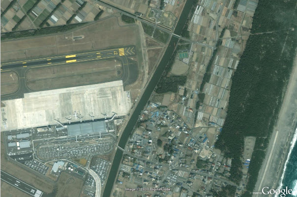 Yagawahama, Japan, After the japan tsunami 2011 before and after. Yagawahama, Japan, After the