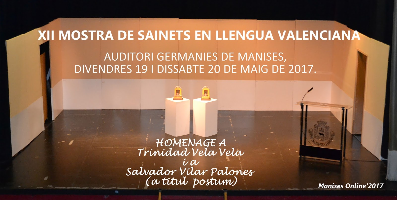 XII MOSTRA DE SAINETS EN LLENGUA VALENCIANA. MANISES 2017