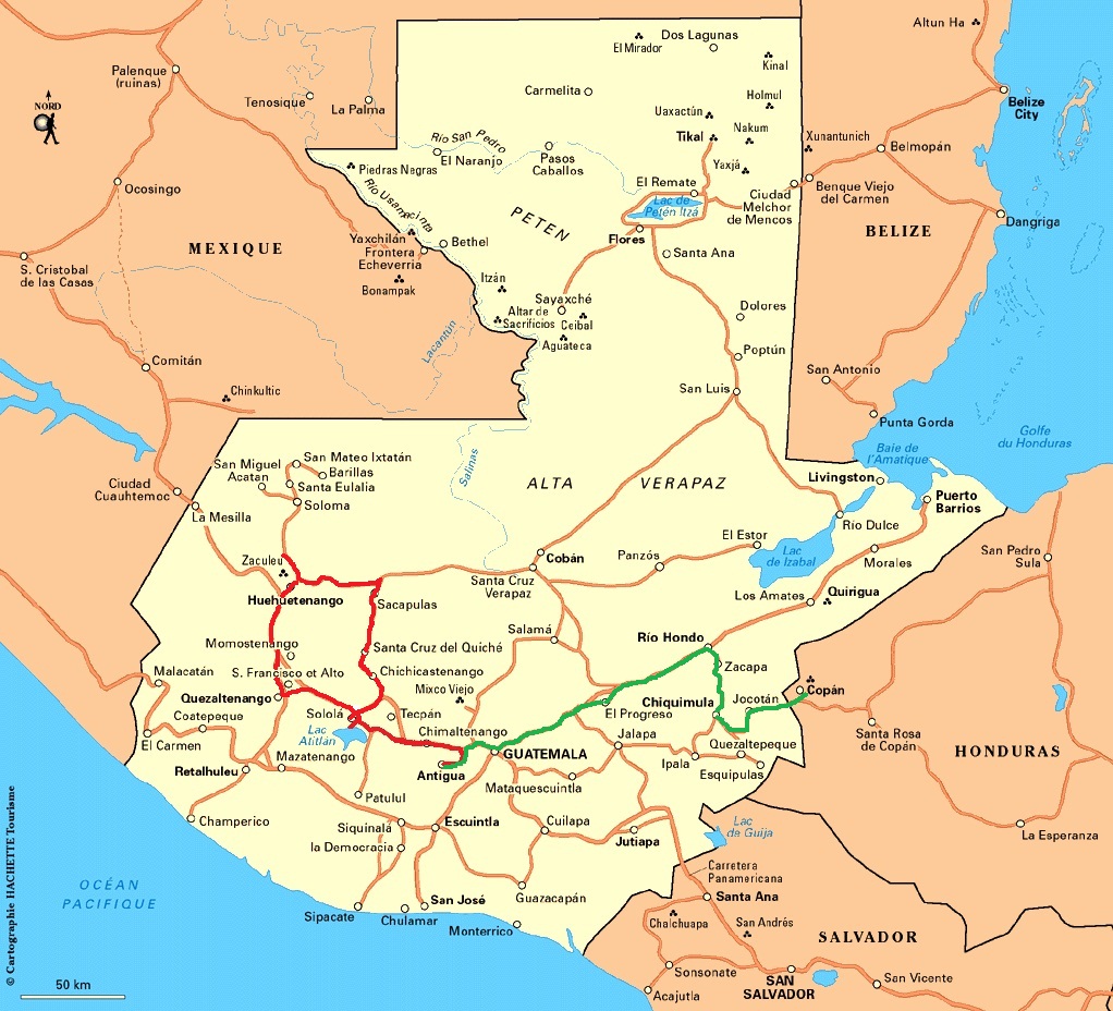 Guatemala carte villes.