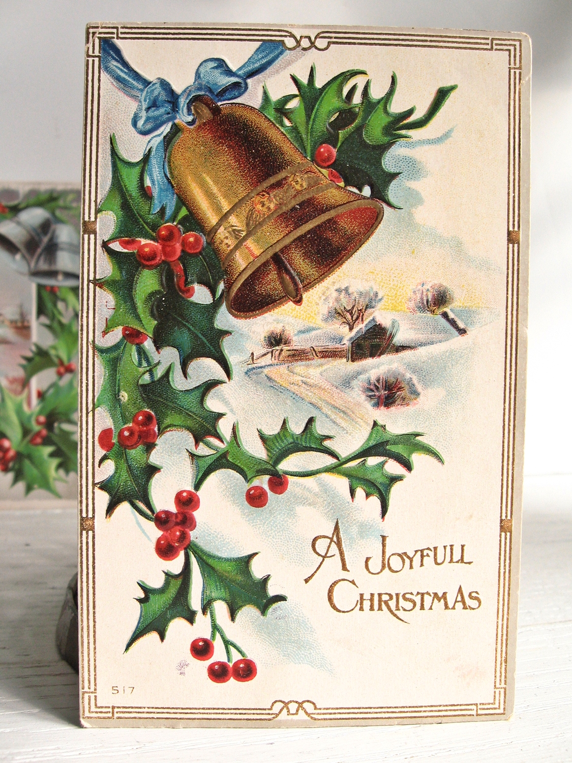 Bygone postcards era christmas bells holly Magia Mia: The Bygone Era of Christmas Postcards….