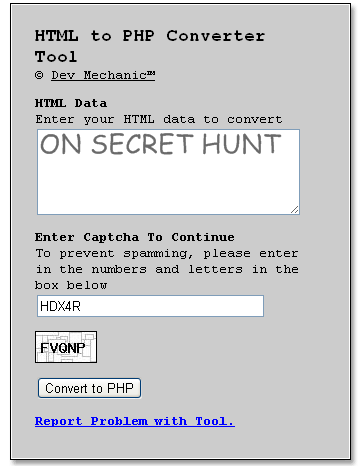 How To Convert HTML To PHP Online For Free devshed How To Convert HTML To PHP Online For Free