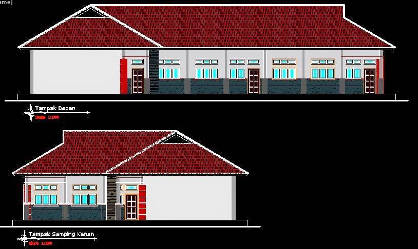 Gambar Auto Cad Gambar Sekolah Smpn Minimalis Dwg File Sakareppe Dewe