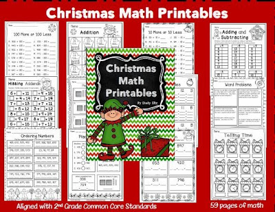 Smiling and Shining in Second Grade: Christmas Math Printables and a