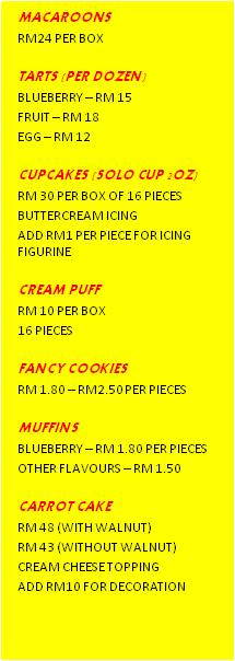 PRICE LIST