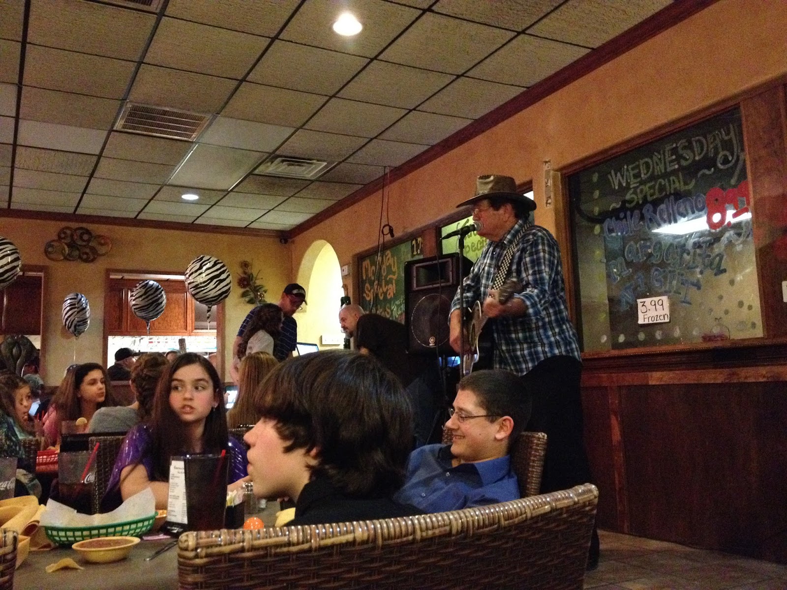 Terrell Daily Photo Went to dinner and they broke out the karaoke machine