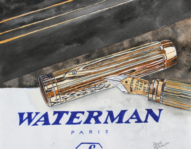 Watercolor Paintings Art by Derek McCrea fountain pens painting gold