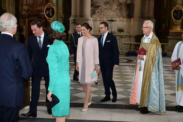 King Carl Gustaf, Queen Silvia, Crown Princess Victoria, Prince Daniel and Christopher O'Neill attended the “Te Deum” church service