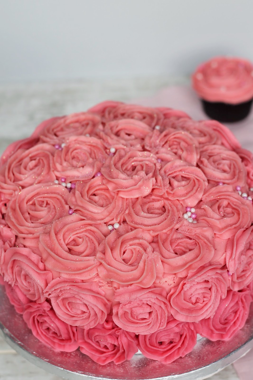 Good Food, Shared Rose Swirl Cake Tutorial