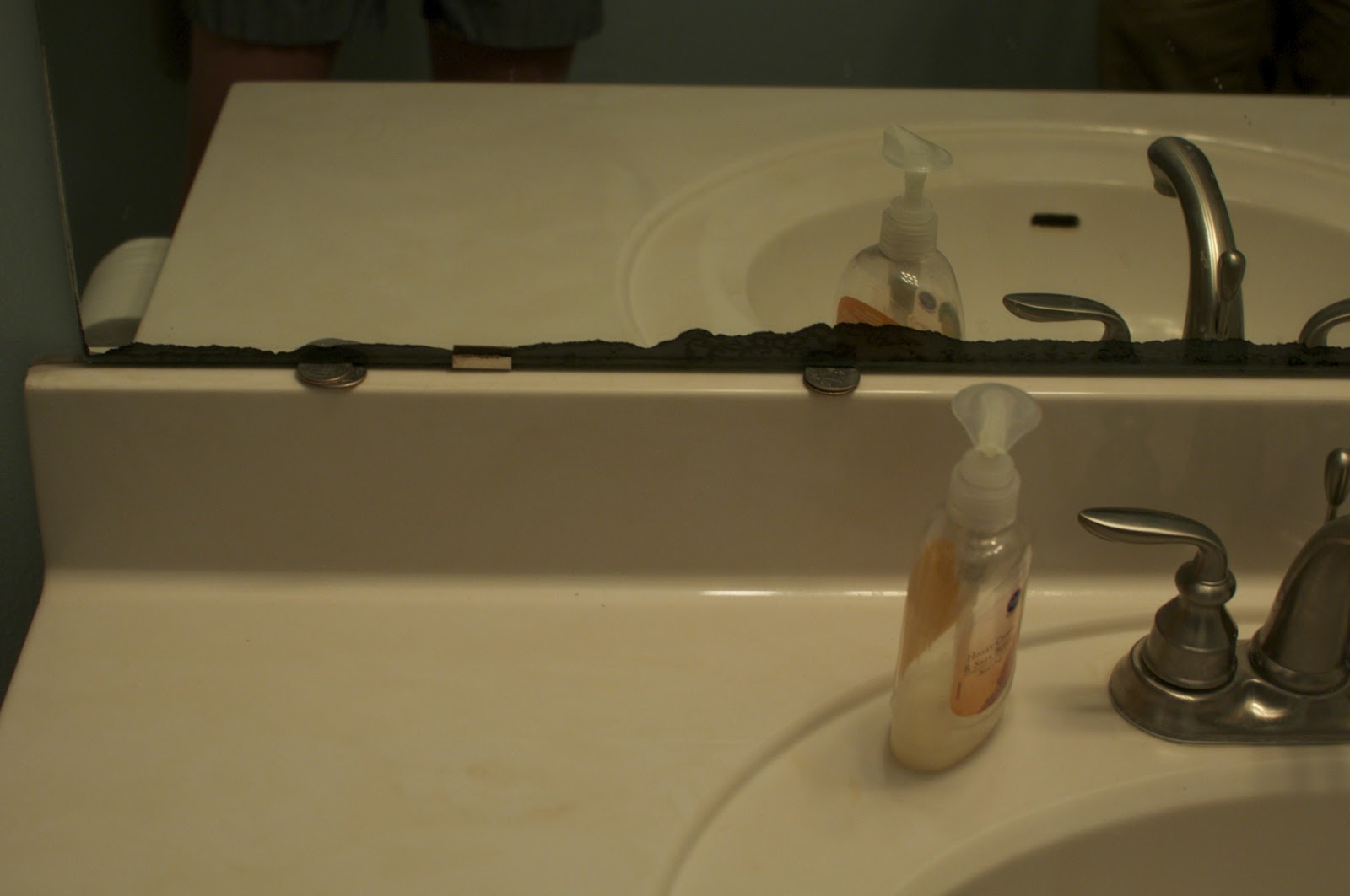 Living the Life I've Pinned Framing a Bathroom Mirror (by Amanda)