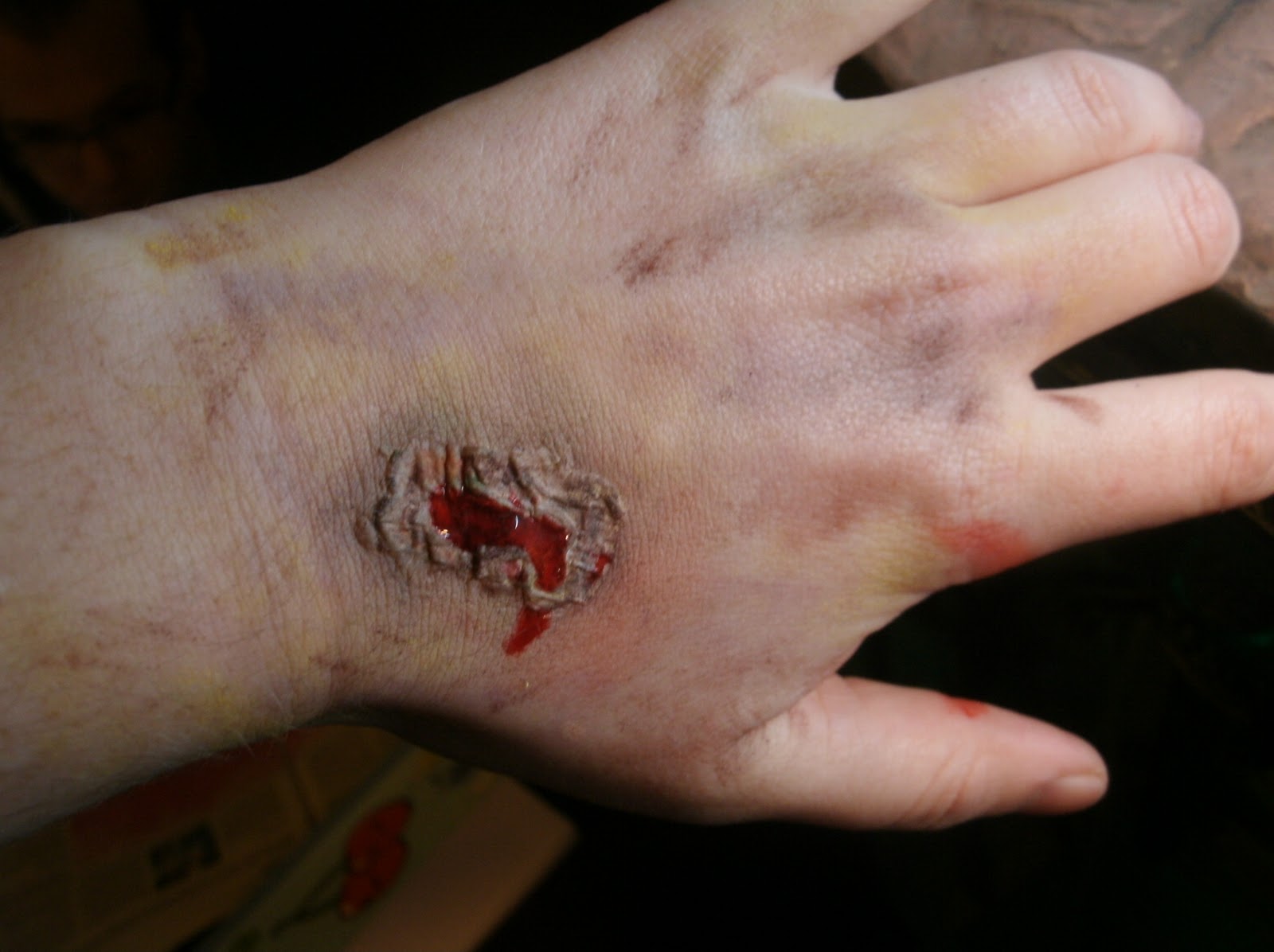 MakingAMonster Using liquid latex to make fake wounds