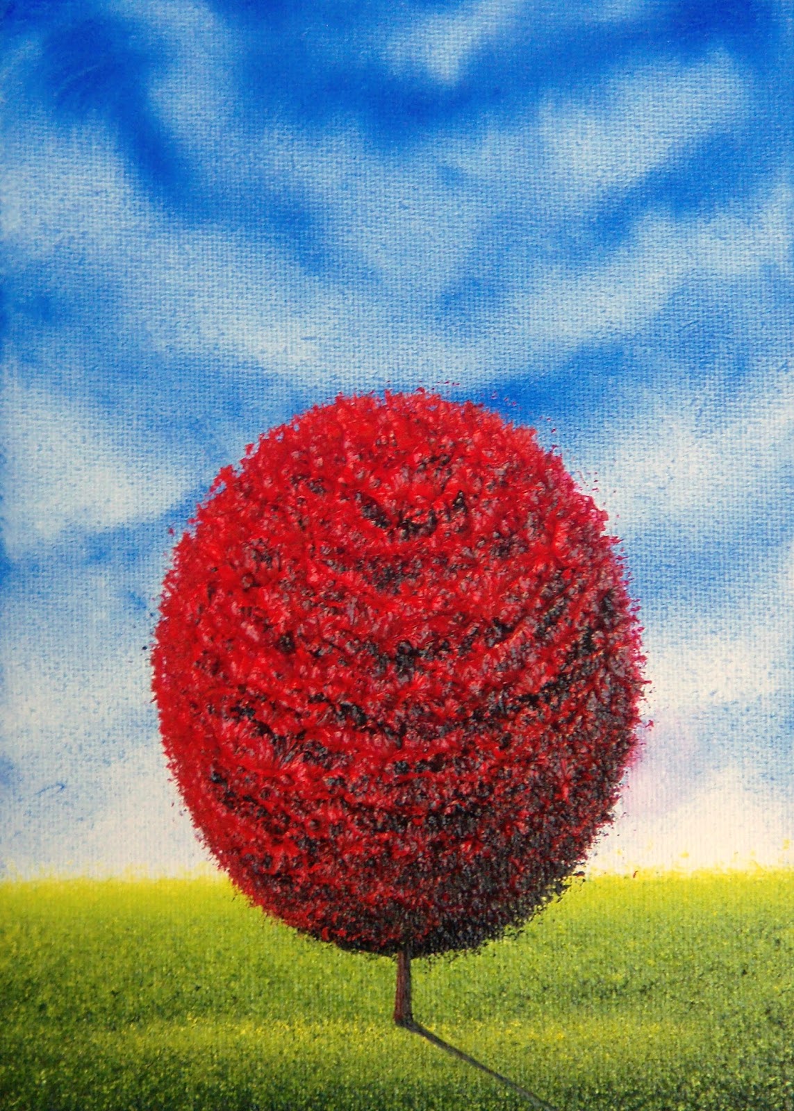Bing Art by Rachel Bingaman Original Art Miniature Painting, Fall Tree