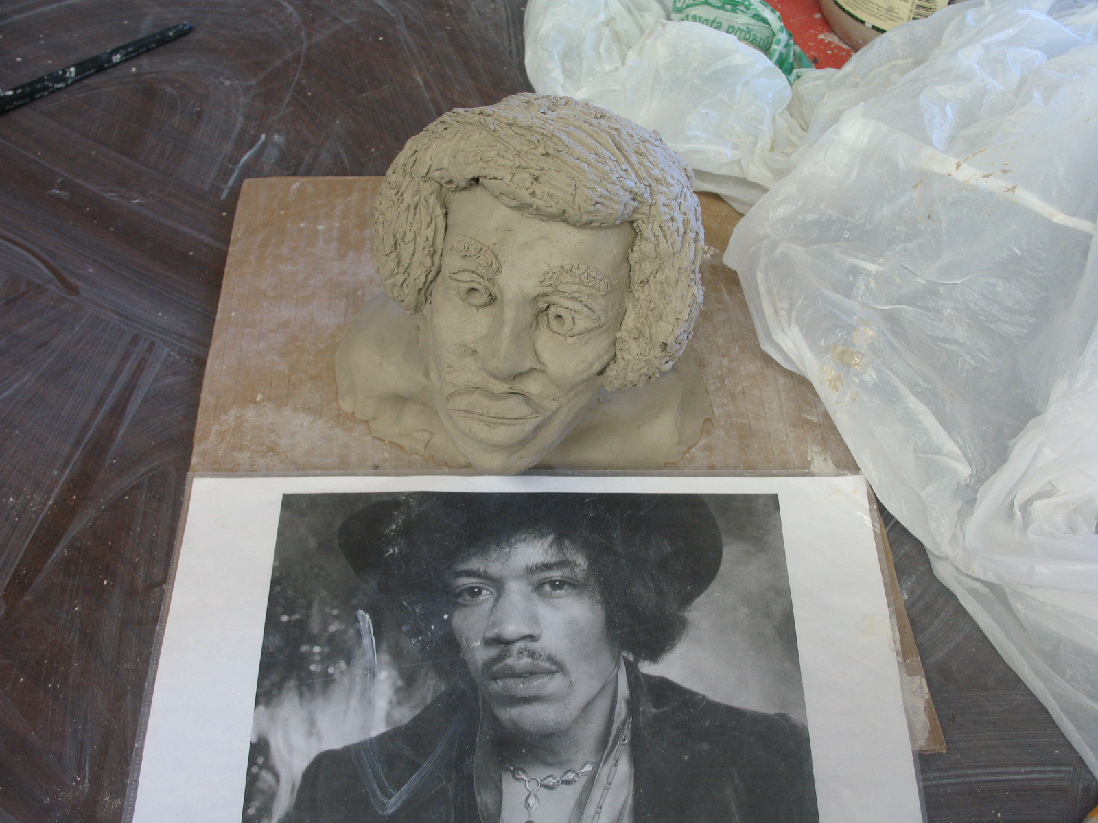 Lane Tech Art Studio Clay Busts of Famous People