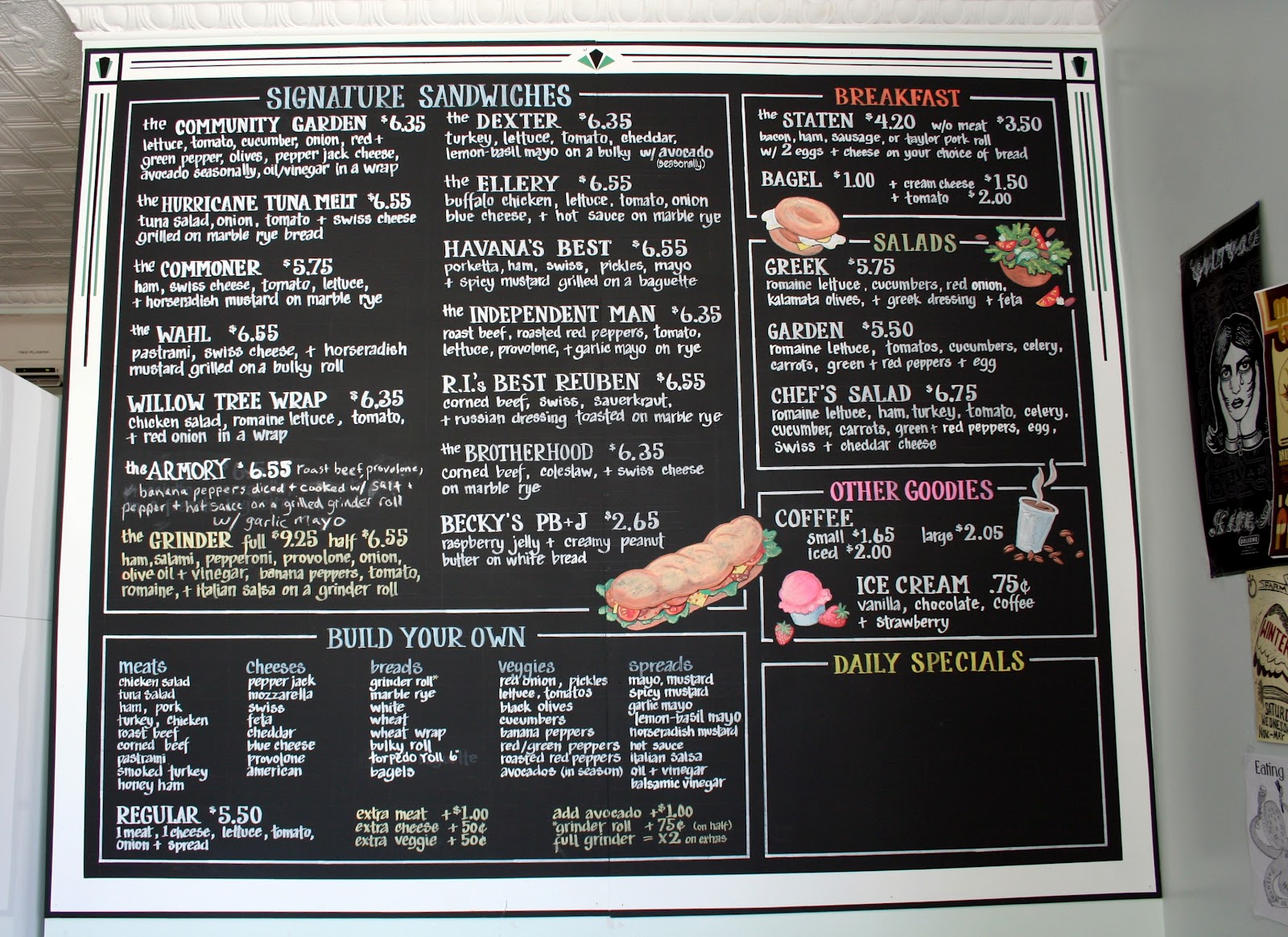 deli menu board