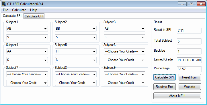 GTU SPI Calculator x64 screenshot