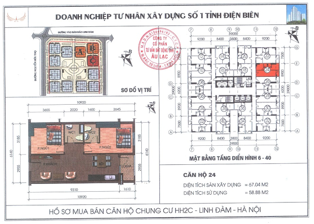 thiết kế căn hộ 24 HH2C Linh Đàm