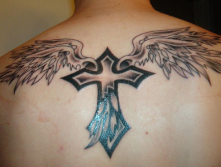 Amazing Cross Wings Tattoos For Inspiration wings tattoo for men