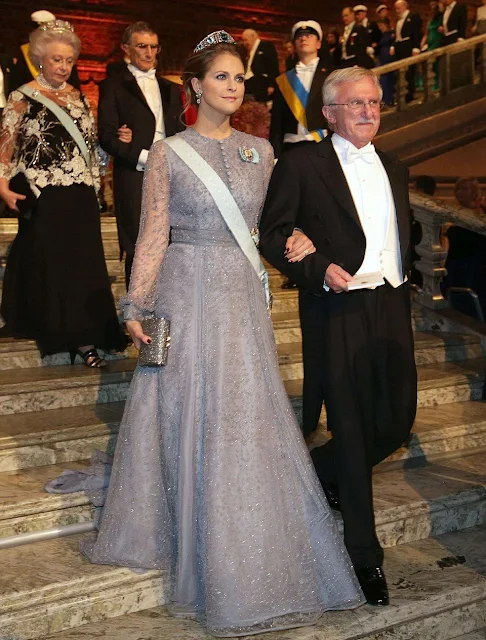 Crown Princess Victoria of Sweden and Prince Daniel, Prince Carl Philip and Princess Sofia, Princess Madeleine and Christopher O'Neill, Princess Christina attend the Nobel Prize Banquet 