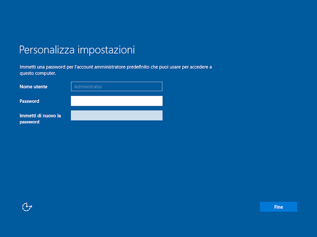 Windows Server 2019, Primo avvio e impostazione password per account Administrator Windows Server 2019, Primo avvio e impostazione password per account Administrator