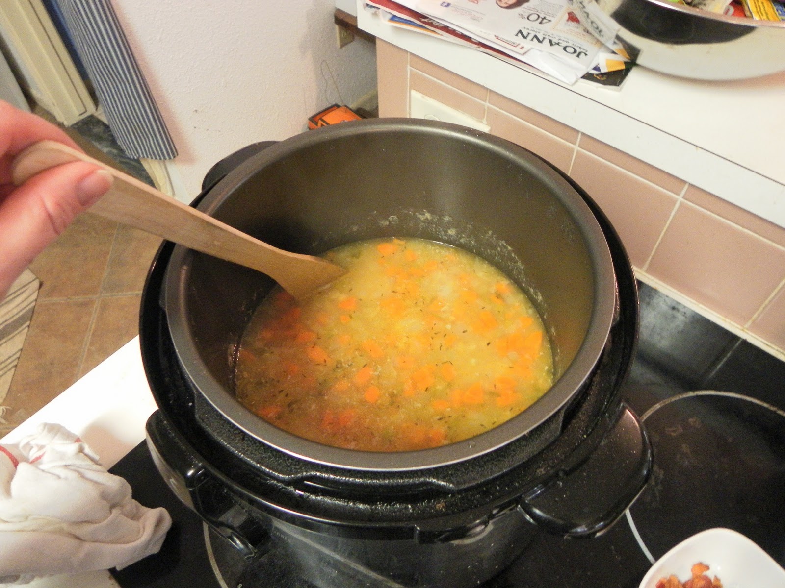Tracy Cooks in Austin Yellow Split Pea Soup (pressure cooker style)