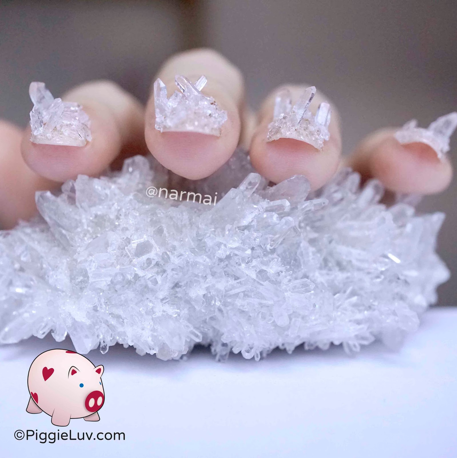 PiggieLuv Rock crystal/quartz nail art