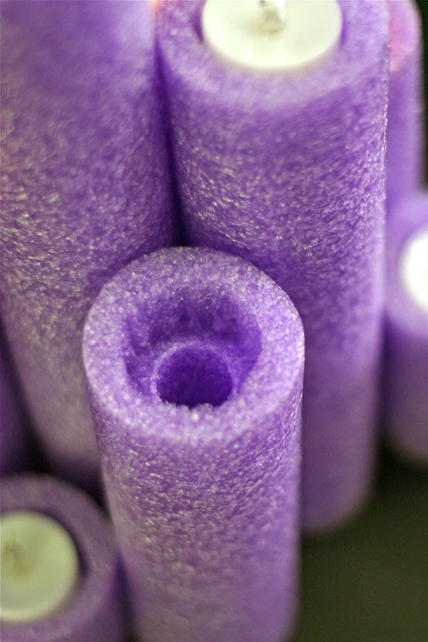 The Gahan Girls Pool Noodle "Candle" Centerpieces
