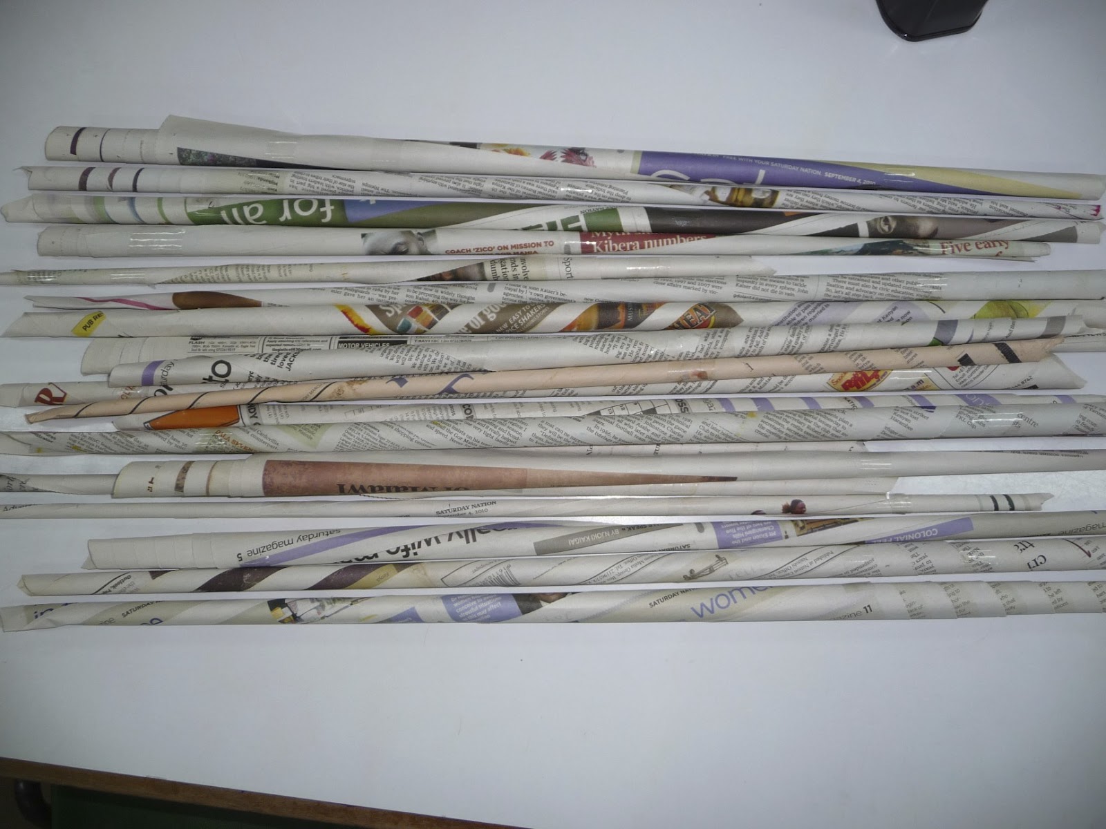 De Mello Teaching Newspaper Sculpture