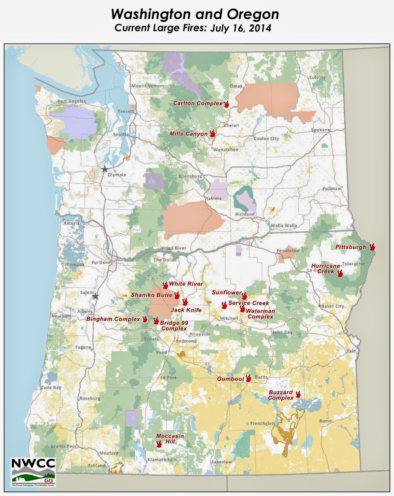 How can you get the status of active wildfires in Oregon?