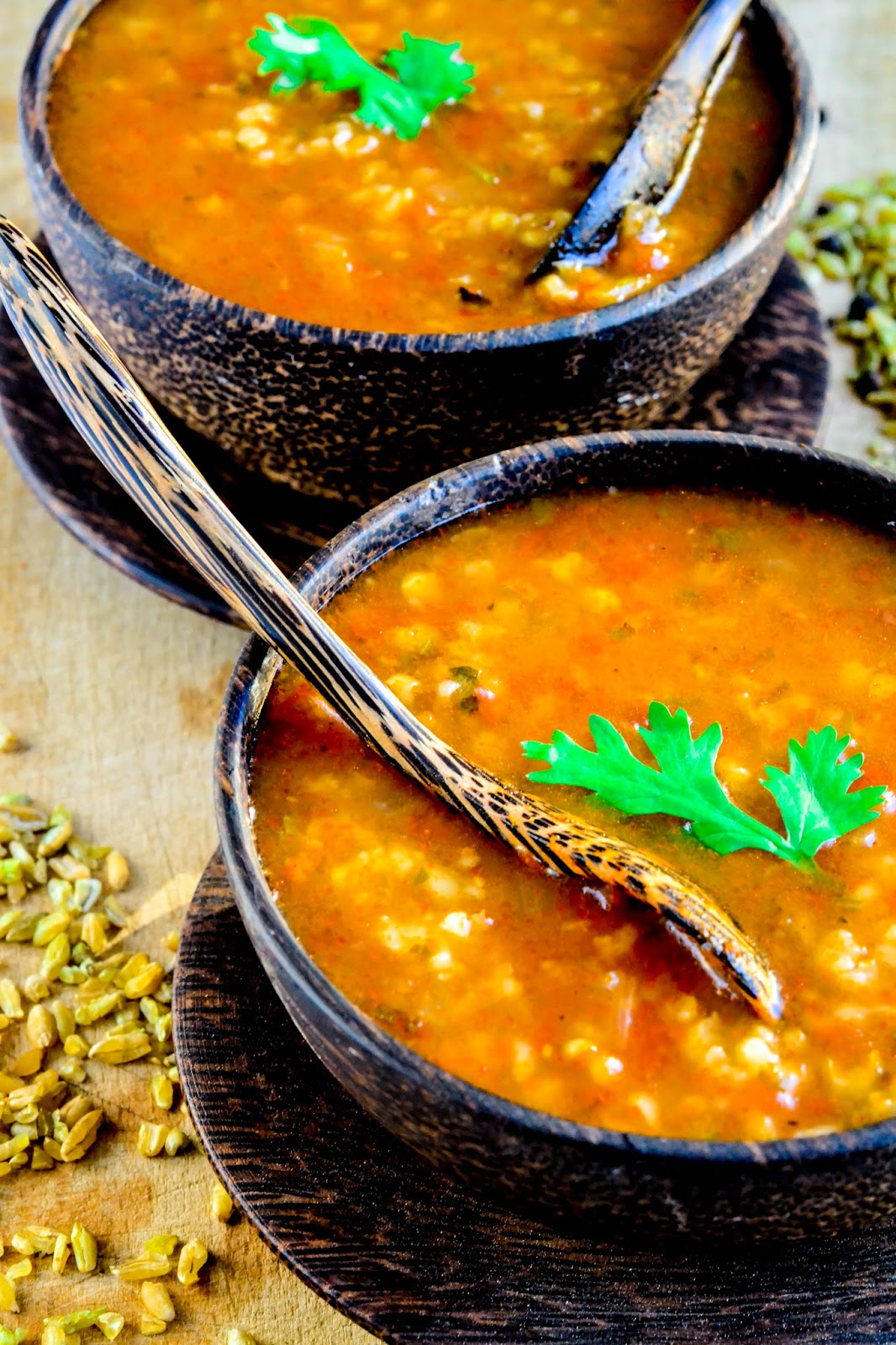 Sara's Kitchen Green Wheat Soup (Freek Soup) شوربة الفريك