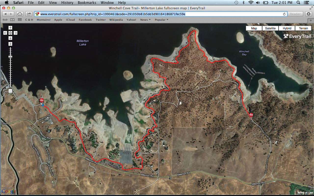 Trail Map and Review Winchell Cove Trail at Millerton Lake Ultra