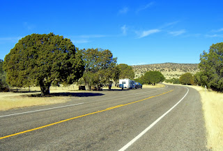 Our boondocking spot on the side of highway 118 in Texas