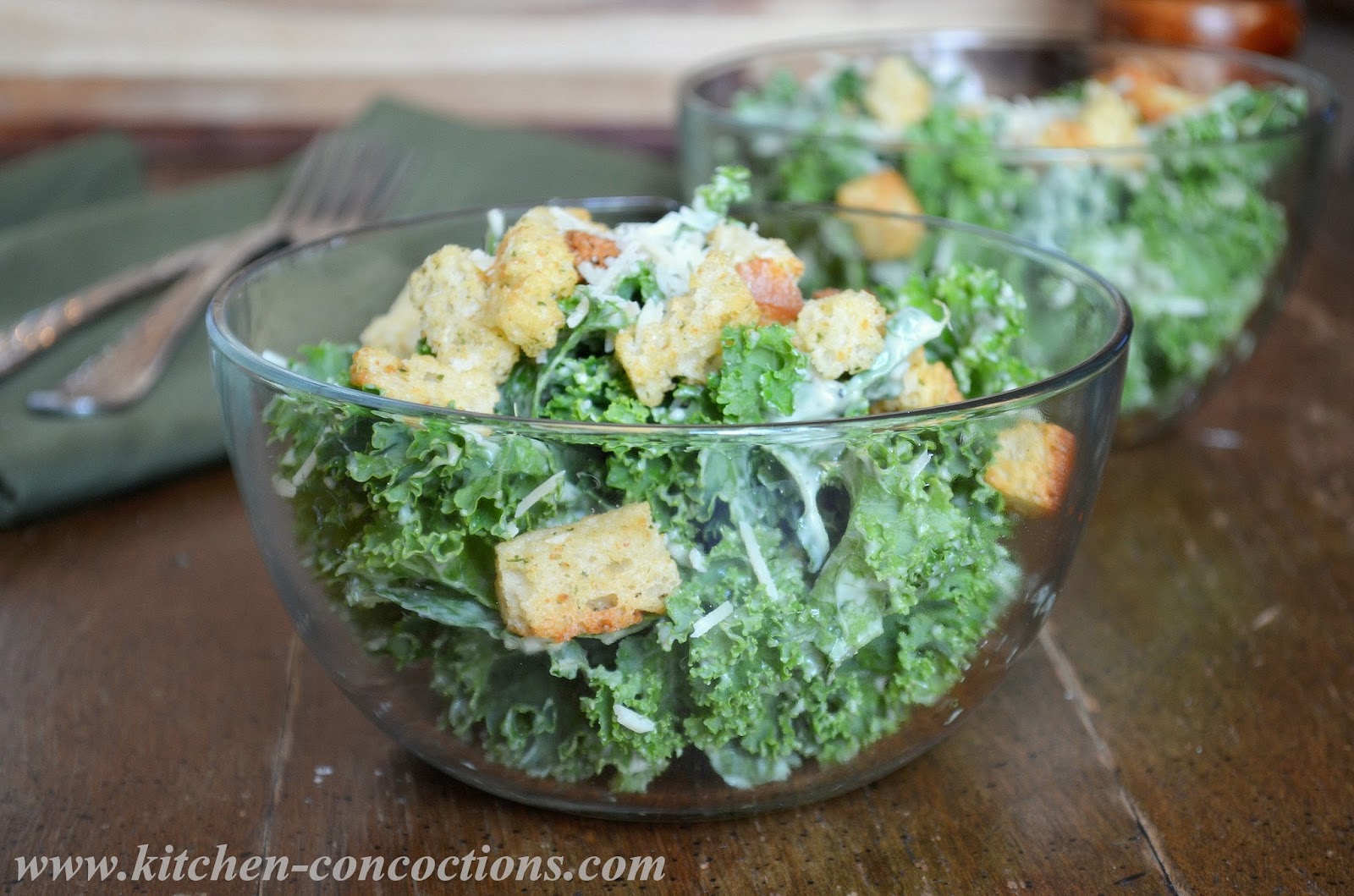 Kale Salad with Creamy Anchovy Dressing Kitchen Concoctions