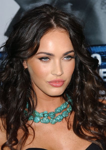 Megan Fox with Curly Wet Look Hairstyle