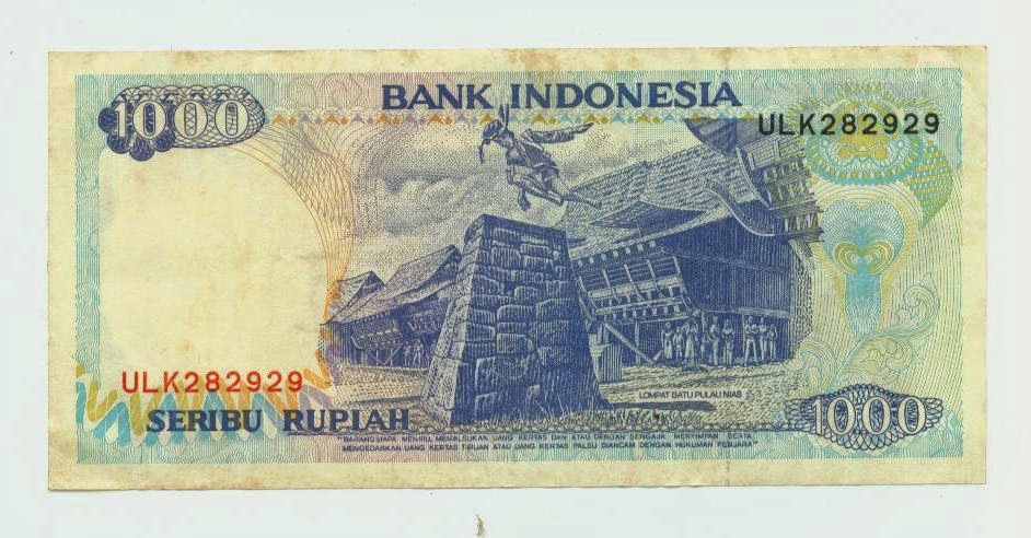 uang kertas 1000 rupiah 1992 danau toba lompat batu uang kertas 1000 rupiah 1992 danau toba lompat batu
