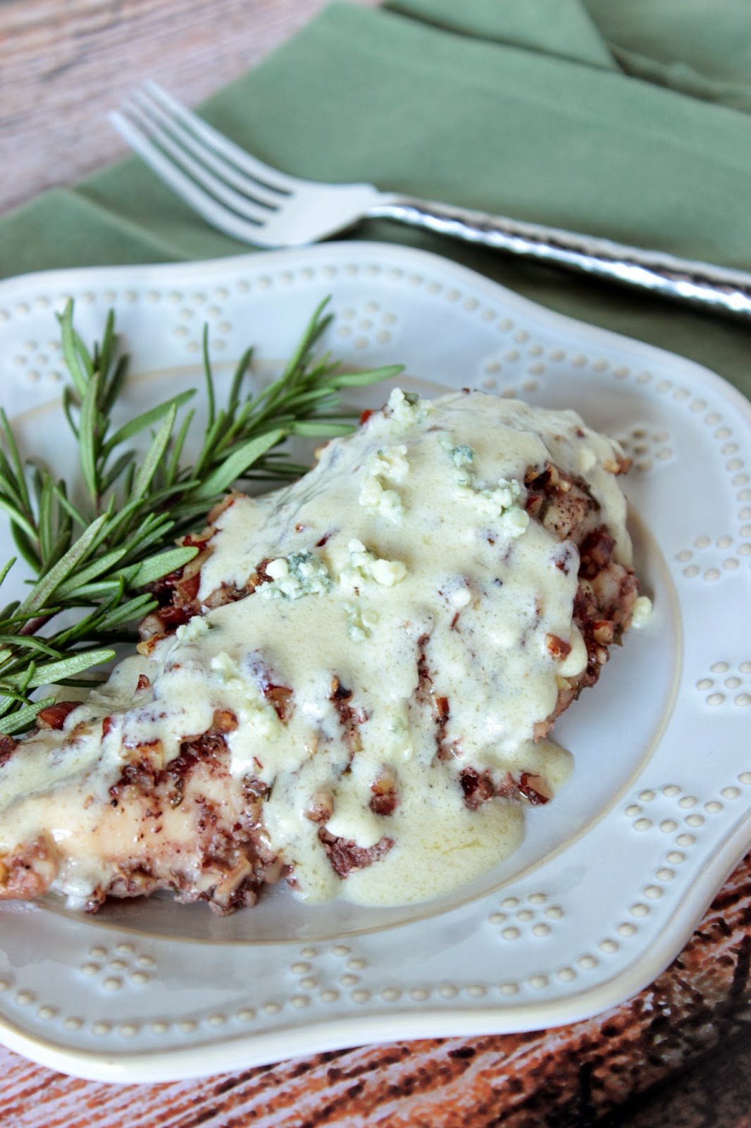 Pecan Chicken with Blue Cheese Sauce Kudos Kitchen by Renée
