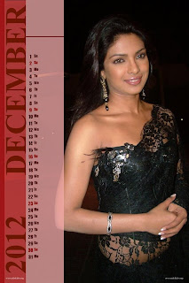 Priyanka Chopra Desktop Calendar 2012