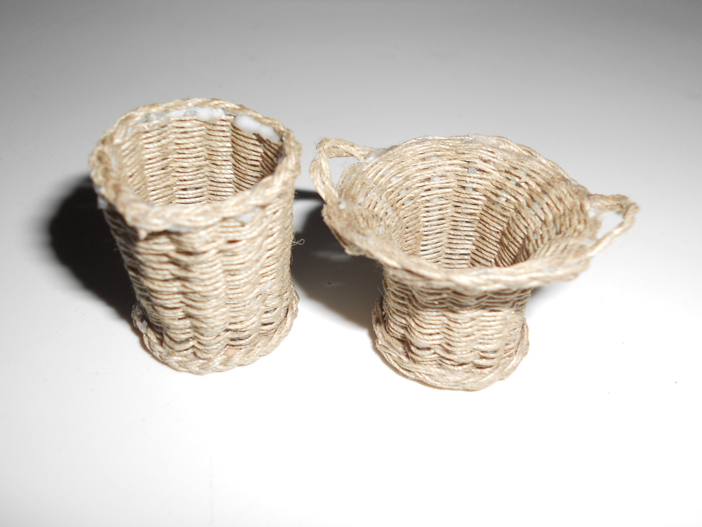 diary of a miniaturist Day 5 of the corners / wicker baskets tutorial.