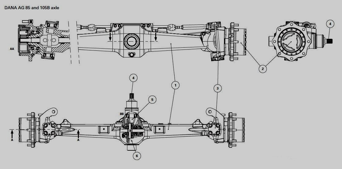 Tractor parts and attachments Dana front axle