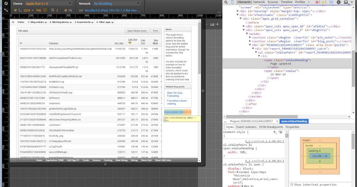 Grassroots Oracle Chrome Device Mode and Mobile Emulation