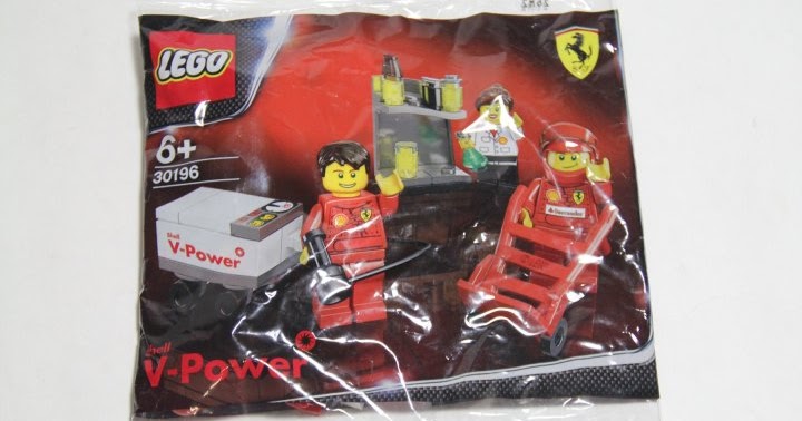 30196-3 MINI FIGS-NEW LEGO RACERS FERRARI PIT CREW FORMULA 1 SHELL V POWER RARE 