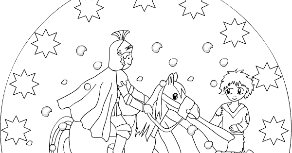 Eine kleine Deutschkiste Sankt Martin Mandala zum Ausmalen