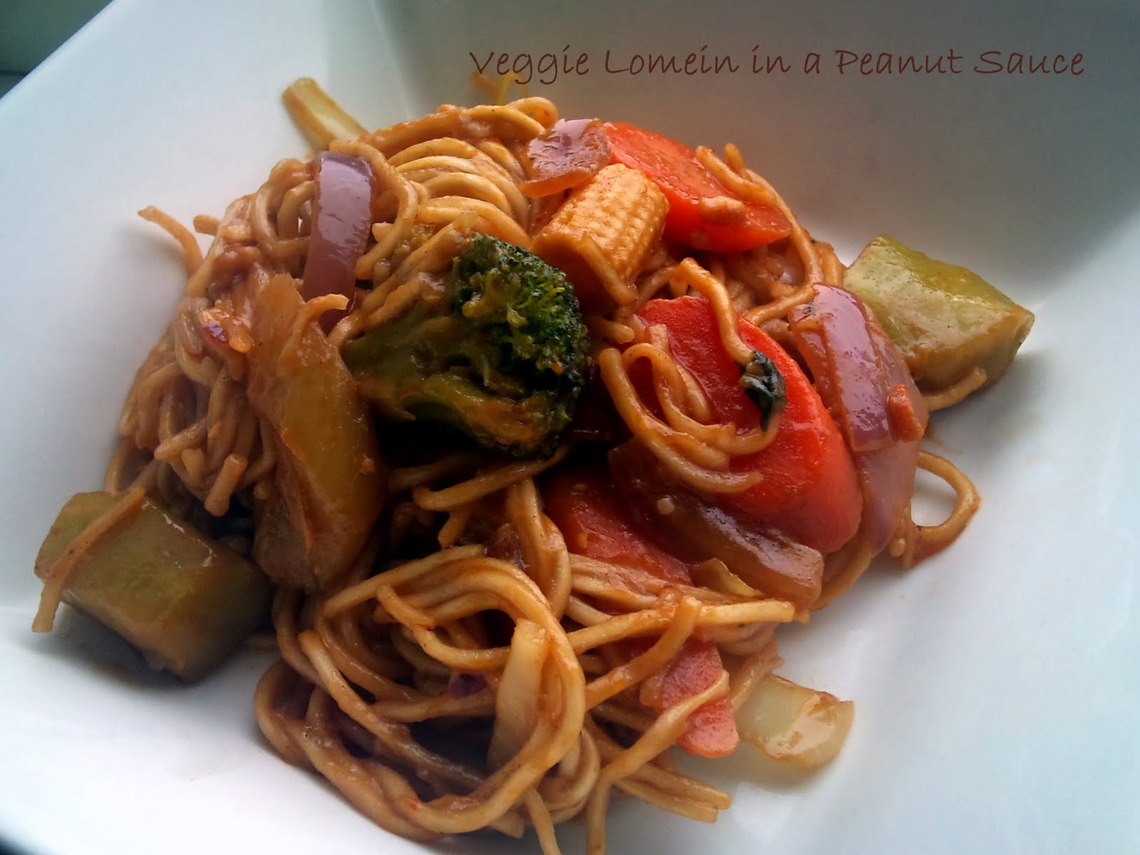 The Spice Who Loved Me Veggie LoMein in a Peanut Sauce
