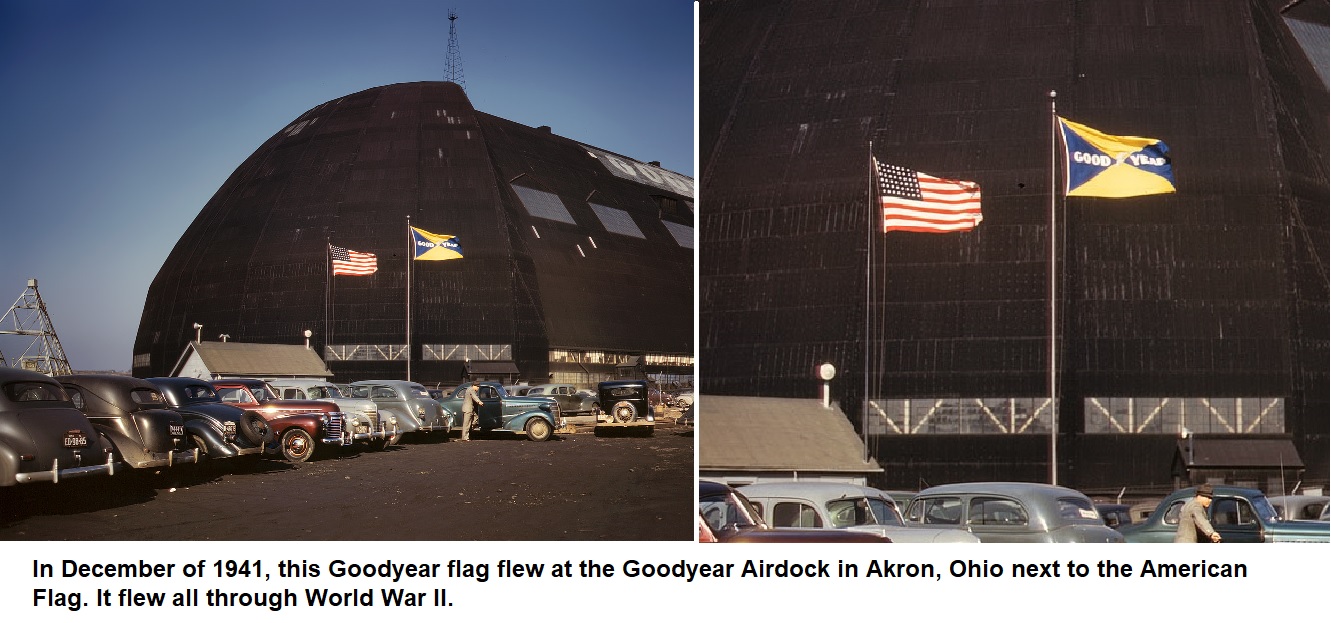 Goodyear flag from the Airdock during World War II ~