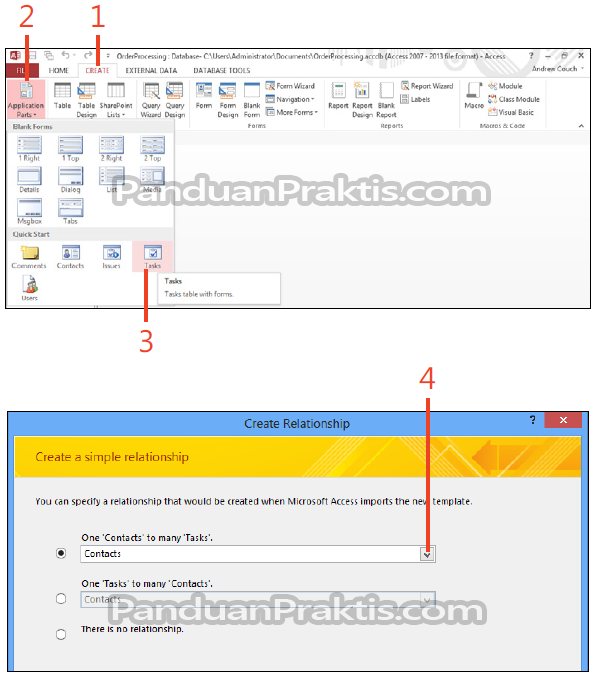 Cara Membuat Tabel Dengan Menggunakan Application Part Di ...