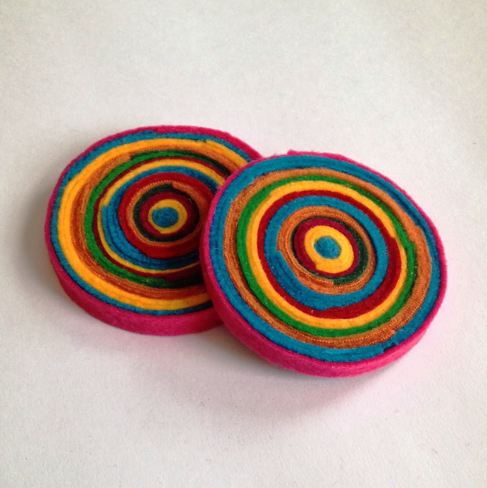 buttons and paint... and some Felt Coasters