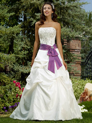 purple dresses dress gown bridal sash gowns lavender theme lilac accents pastel bouquet turquoise pretty frock western designs belt weddings