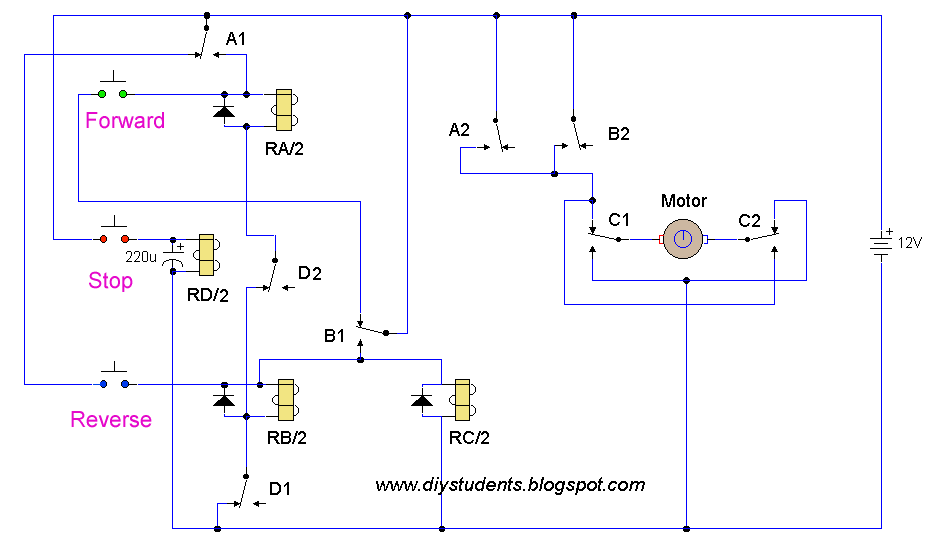 control and power circuit for forward and reverse motor control and power circuit for forward and reverse motor