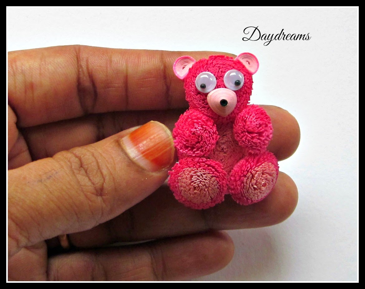 DAYDREAMS Quilled teddy bear card.