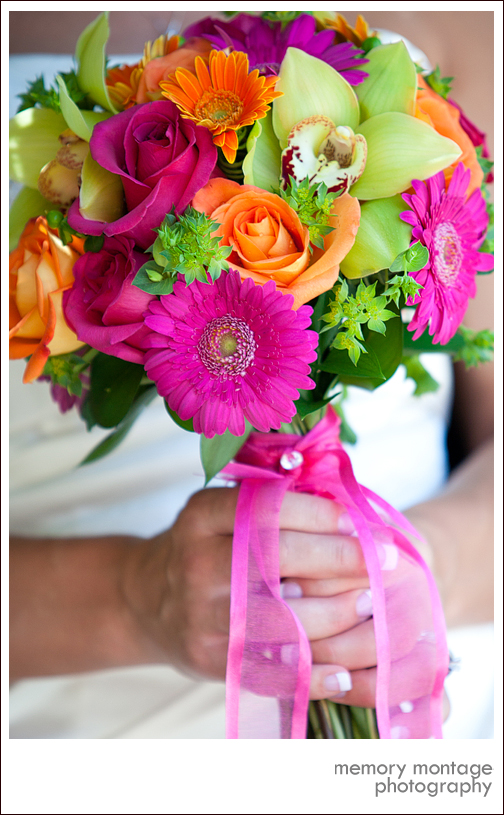wedding bouquet flowers yakima pink purple orange green white