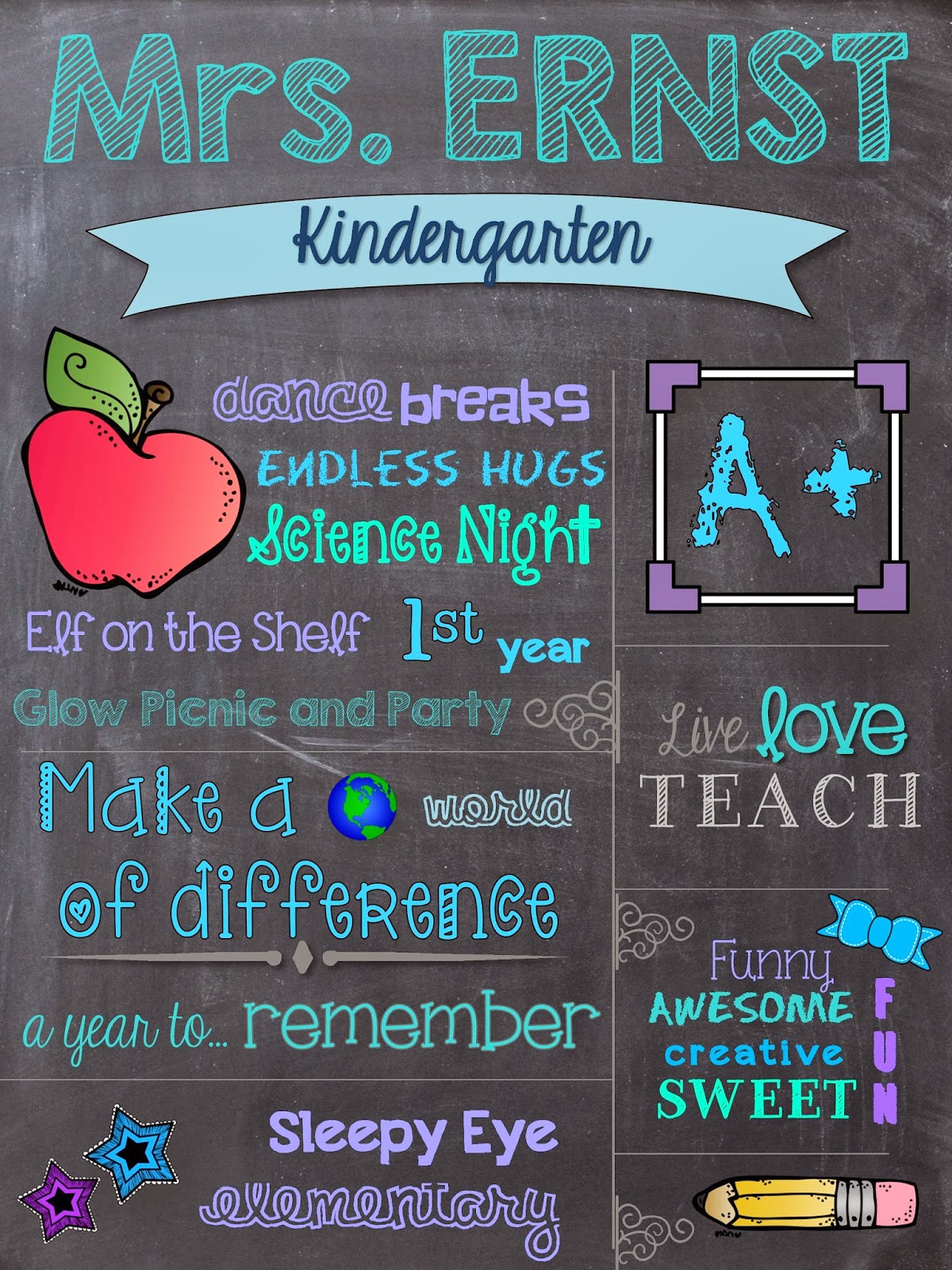 Customized Chalkboard Teacher Appreciation Gift - SSSTeaching